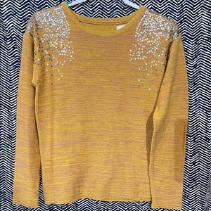 Embellished Mustard Sweater